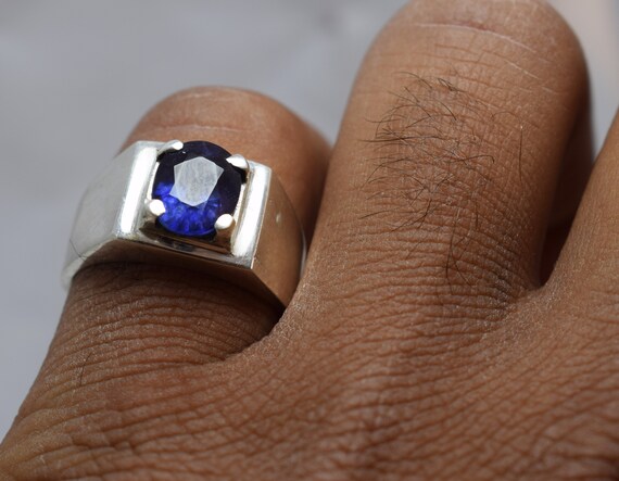 Unique Sapphire Engagement Ring with Meteorite | Jewelry by Johan - Jewelry  by Johan