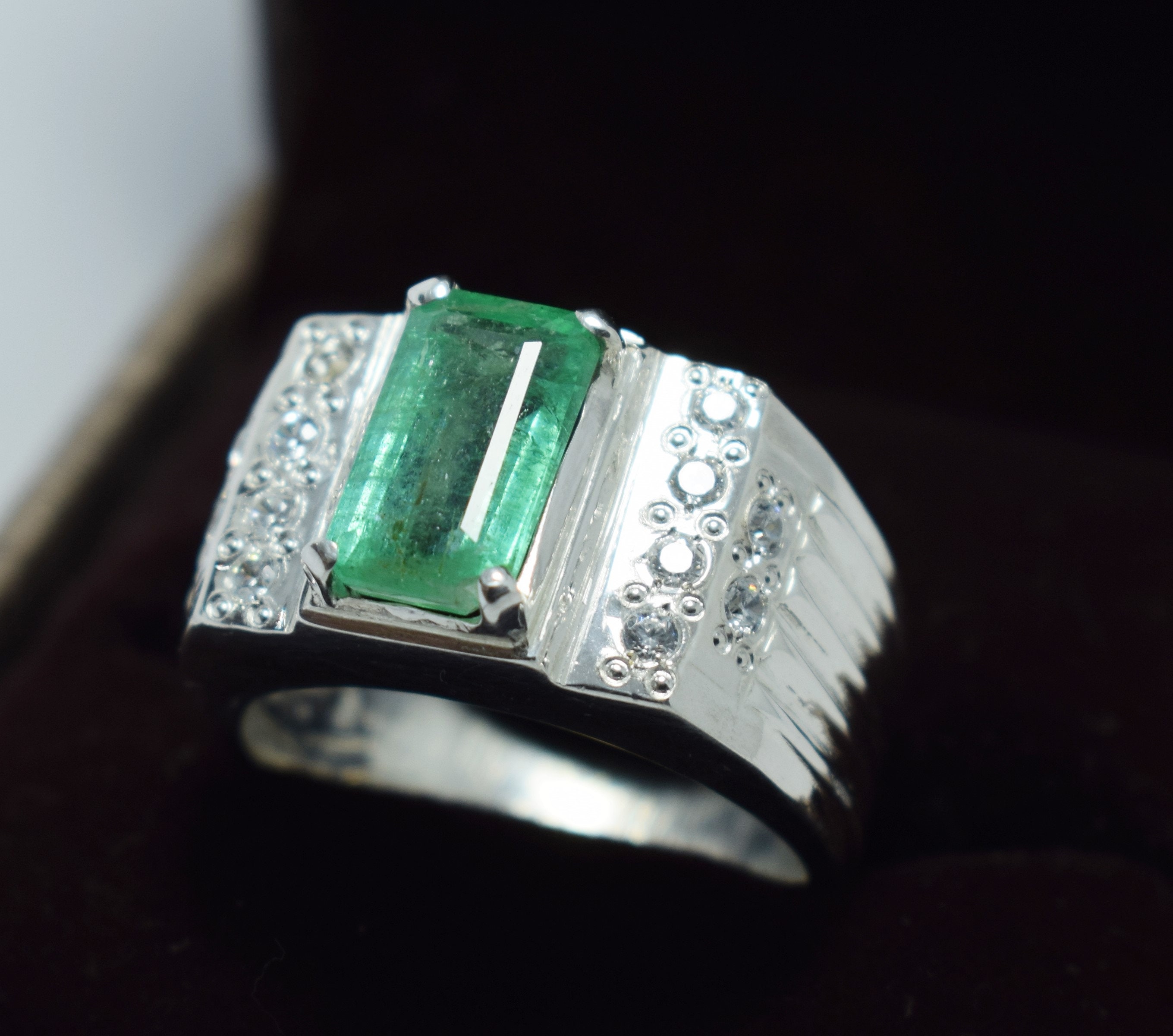 antique/vintage men's 14k gold diamond and emerald ring : r/jewelers