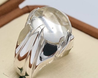 Quartz Dur Najaf Al Najafi Stone Natural Gemstone Ring Sterling Silver Handcrafted Zodiac Jewelry Gifts Mens Jewellery Moonstone men rings
