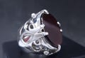 Natural Mens Agate dark blood red Handmade Ring with Sterling Silver 925 Nigel's Ring From Movie Devil Wears Prada Men Agate Gemstone Ring product logo