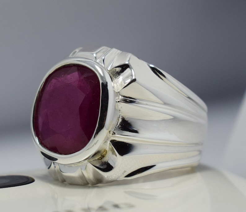Ruby Ring Mens Real Ruby Stone Ring Natural Gemstone Handmade | Etsy