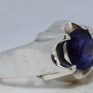 Mens Blue Sapphire Ring Dark Blue Sapphire Kashmir Sapphire Natural Sapphire Ring 925 Sterling Silver Handmade Ring Sapphire Silver Bague