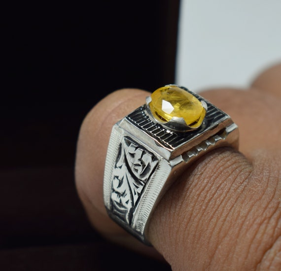 Padparadsha Sapphire Ring Mens Natural Yellow Sapphire Ring Orangish Yellow  Sapphire Ring 925 Sterling Silver Ceylon Sri Lanka Padparadsha - Etsy | Yellow  sapphire rings, Sapphire silver ring, Yellow topaz ring