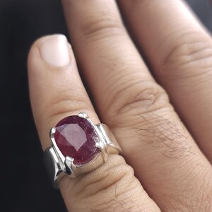 Unheated Genuine Ruby Ring | 1.46-Carat Ruby Ring | Handcrafted Platinum Ring with Diamond Halo Accent.