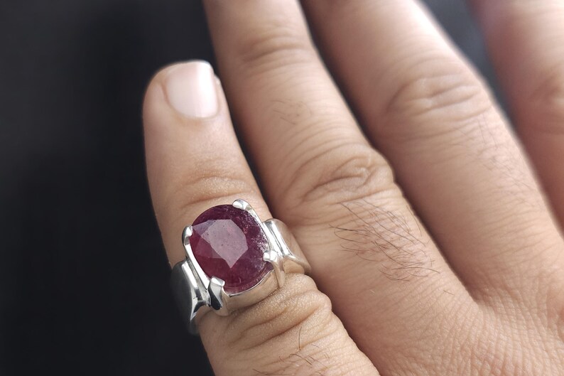 Unheated Genuine Ruby Ring | 1.46-Carat Ruby Ring | Handcrafted Platinum Ring with Diamond Halo Accent.