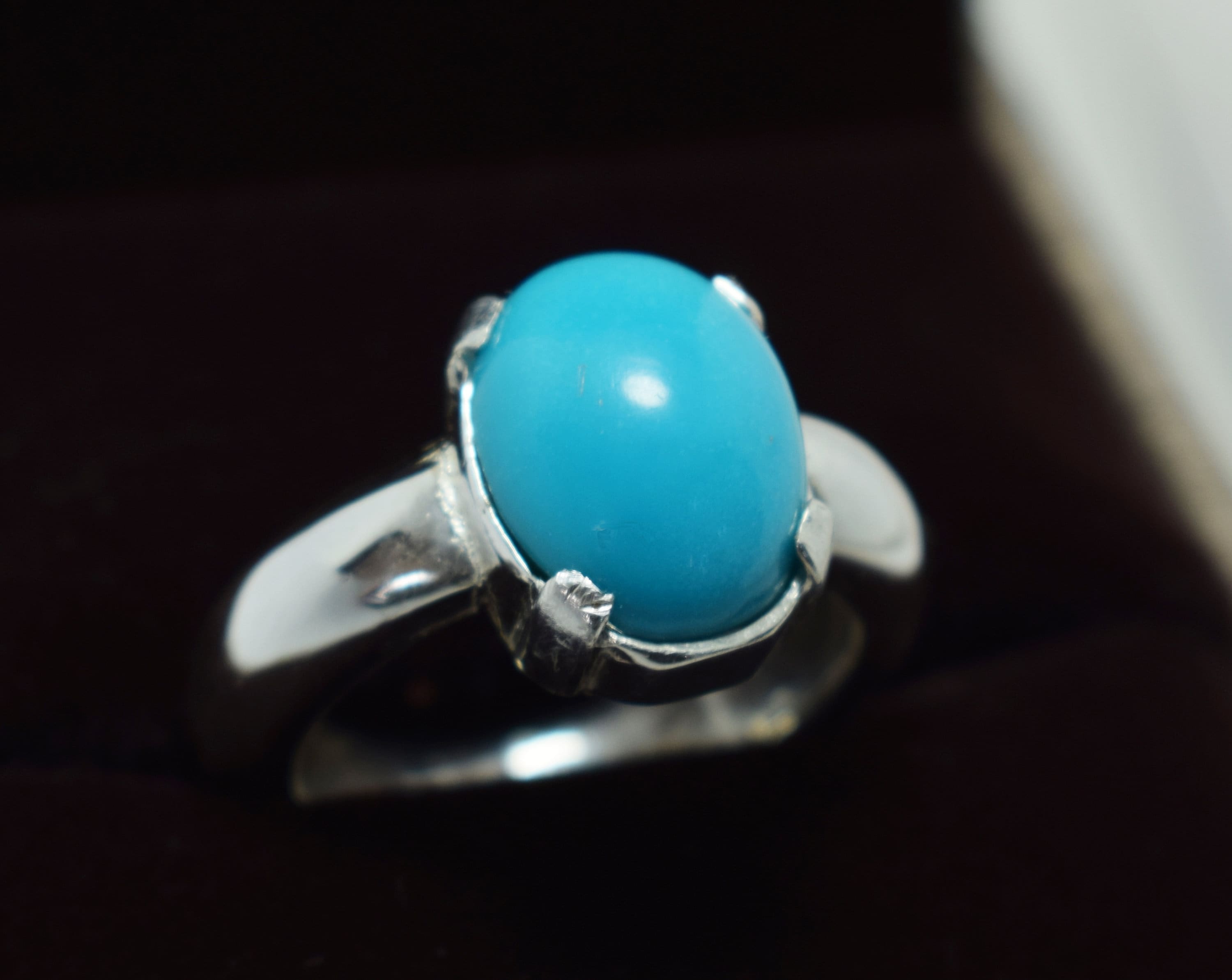 Handmade Turquoise Ring, 925 Sterling Silver Gemstone Jewelry