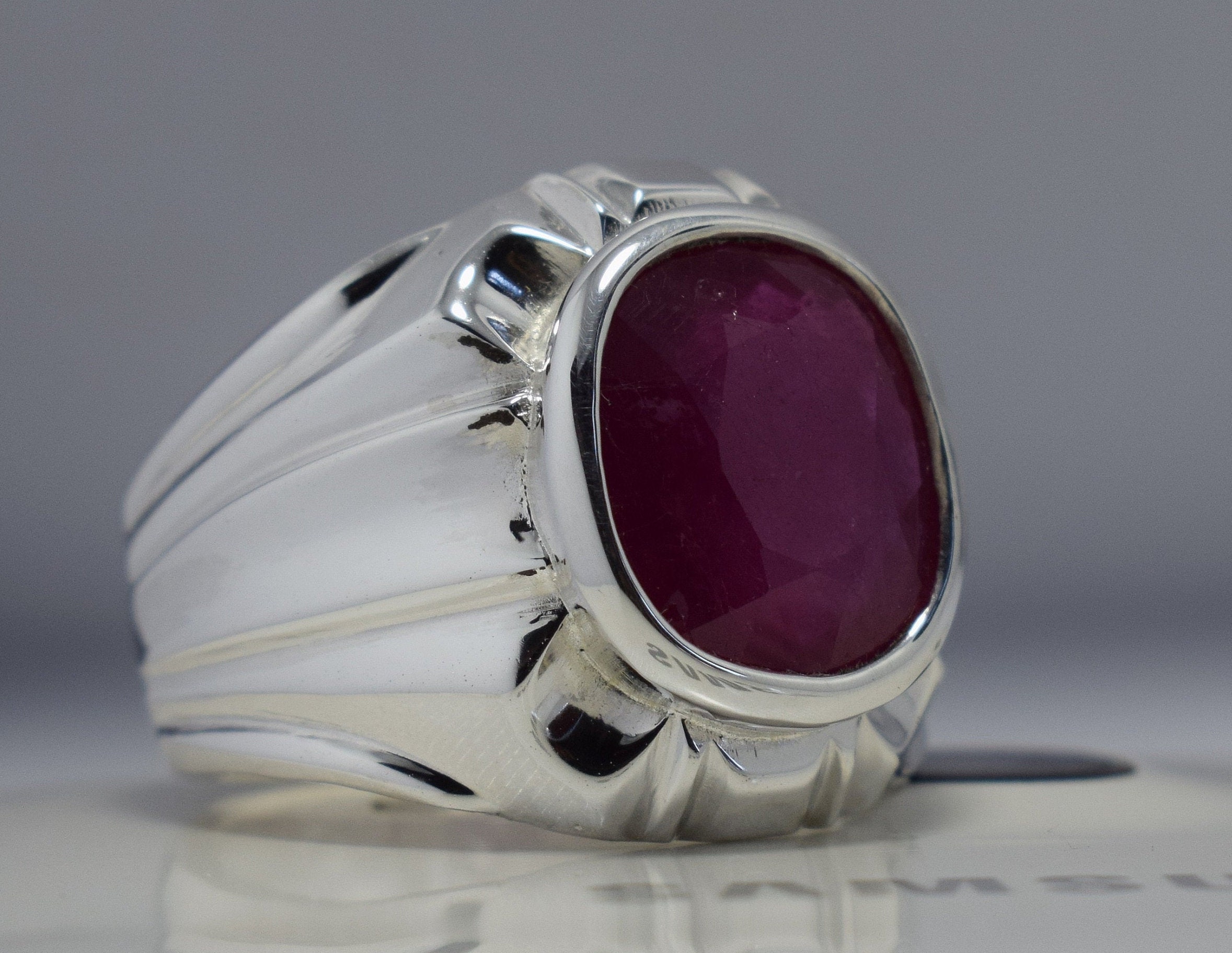 Ruby Ring Mens Real Ruby Stone Ring Natural Gemstone Handmade | Etsy