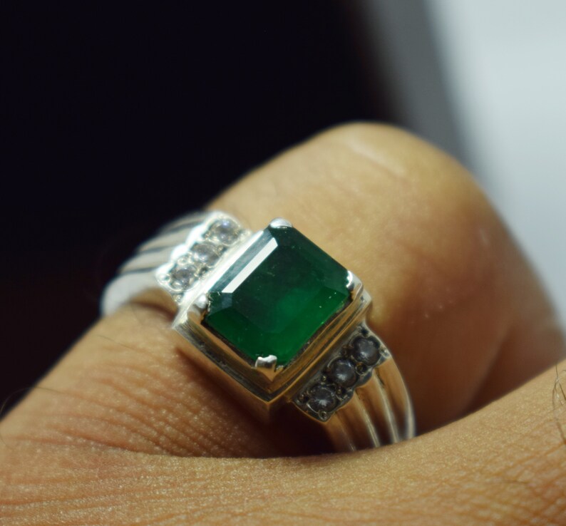 Emerald Ring Unheated Untreated Dark Green Swat Emerald Stone | Etsy