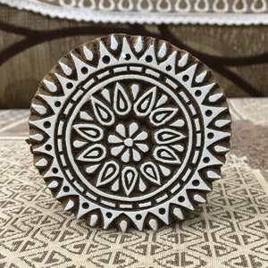 Mandala 101 handgesneden Indiaas houten drukblok; textielstempel; aardewerk stempel,