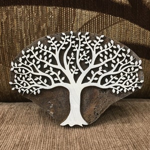 Banyan Tree, bloc d'impression indien en bois sculpté à la main ; tampon textile; tampon de poterie,