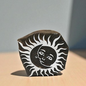 フェアトレードラウンドデザイン彫刻されたインドの木製印刷ブロックスタンプ手彫りのインドの木製印刷ブロック、織物スタンプ、陶器スタンプ、