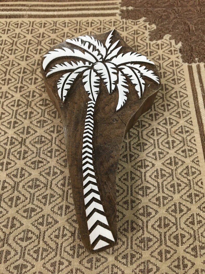 A Palm Tree, Hand Carved Indian Wood Printing Block Textile Stamp Pottery Stamp, Etsy Australia
