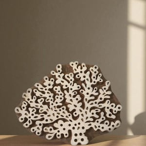 Tampon en bois d'algue sculpté à la main, bloc d'impression indienne