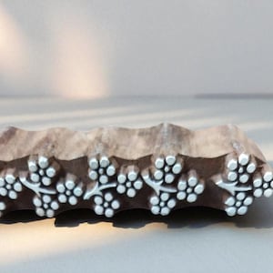 花のボーダースタンプ、手彫りのインド製木製印刷ブロック、織物スタンプ、陶器スタンプ、