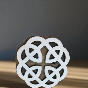Celtic knot  hand carved Indian wood printing block; textile stamp; pottery stamp,
