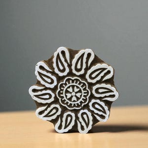 Paisely Mandala  hand carved Indian wood printing block; textile stamp; pottery stamp,