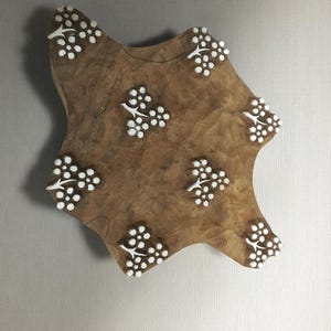 Houten booti-stempel met bloemen, Indiaas textieldrukblok (10 cm) afbeelding 2