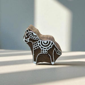 Playful Comic Horse  hand carved Indian wood printing block; textile stamp; pottery stamp,