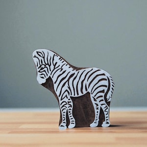Standing Zebra  hand carved Indian wood printing block; textile stamp; pottery stamp,