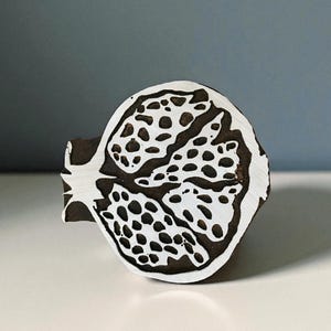 Half Pomegranate Wooden Stamp, Hand Carved Indian Block