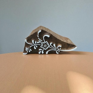 stylish Flower,  hand carved Indian wood printing block; textile stamp; pottery stamp,