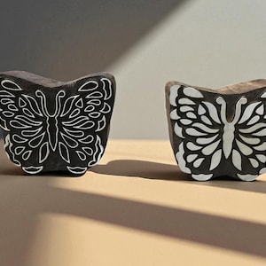 Positive & Negative Butterfly, Hand Carved Indian Wood Stamp, Textile Stamp, Block print stamp, Tjaps, Pottery Stamp