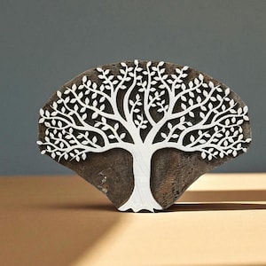 Banyan Baum, handgeschnitzte indische Holz Siebdruckplatte; Textilstempel; Keramik Stempel,