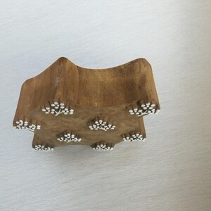 Houten booti-stempel met bloemen, Indiaas textieldrukblok (10 cm) afbeelding 3
