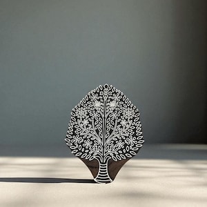 Full Bloom Leaves Tree, wooden stamp, pottery Batik print block