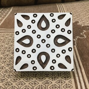 Tampon indien en bois sculpté à la main pour carrelage marocain, bloc de tampon traditionnel pour textiles et tissus, tampons de poterie, tjaps bricolage,