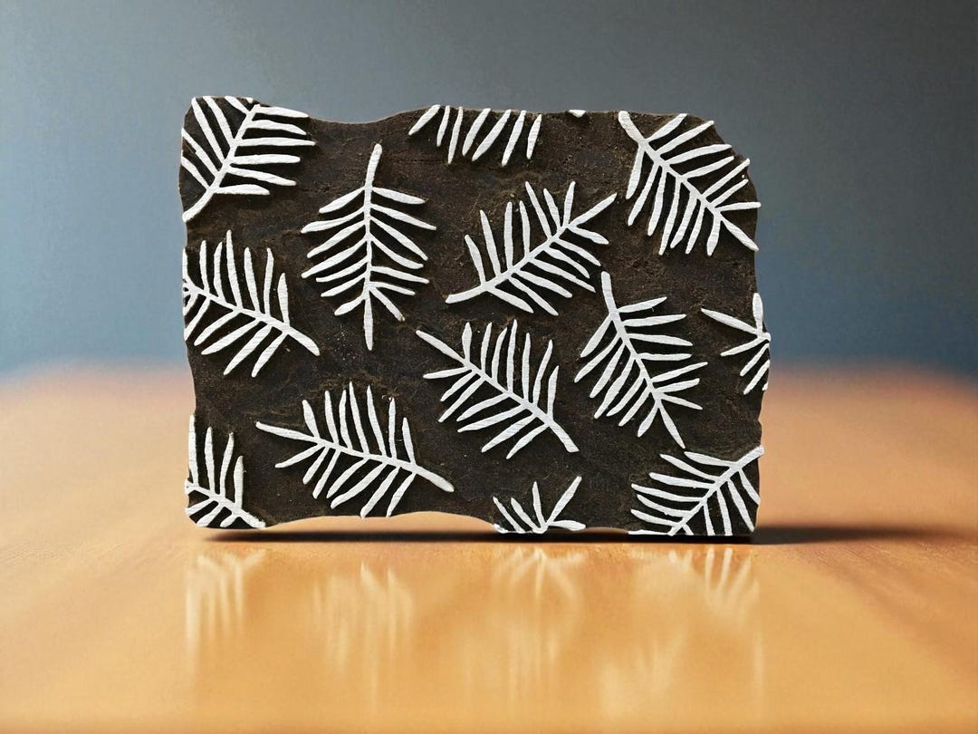 Palme Leaves Repeat Pattern Block - Etsy
