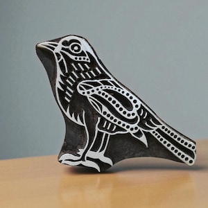 A Silent Canary  hand carved Indian wood printing block; textile stamp; pottery stamp,