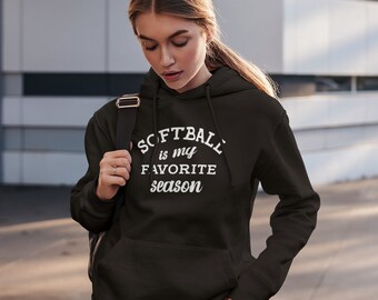 Personalized Hoodie | Softball is my favorite season | Unisex hoodie | Name and player number on back | Girls Softball | Womens Softball