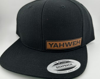 Yahweh | Christian Hat | Faith Hat | Vegan Leather | Leatherette Patch | Adjustable | Baseball Hat | Baseball Cap