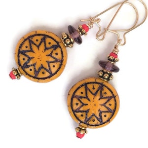 Star of Venus Earrings: 14K Gold Filled Boho Dangles