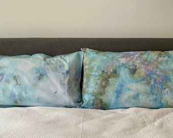 Pair of Ice-dyed Cotton Pillowcases