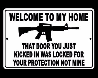 "This Door Is Locked For Your Protection" Decal Sticker - Delusional Signs