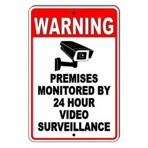 Warning premises monitored by 24 hour video surveillance Sign / Decal  cctv s030 / Magnetic Sign