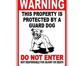 Beware Of Dog Property Protected By Attack Dog Do Not Enter Sign / Magnetic Sign / Decal  security beware warning caution BD024