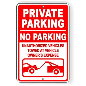Private Parking No Parking Violators Will Be Towed Sign / Decal  property  pk003 / Magnetic Sign