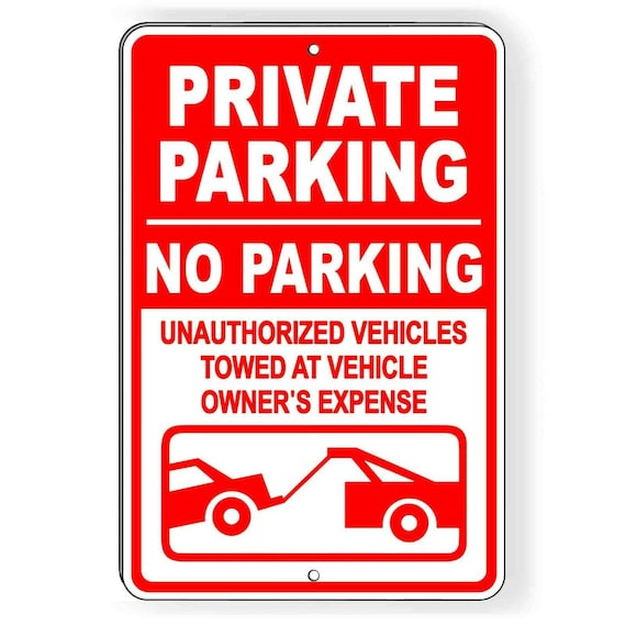 Private Parking No Parking Violators Will Be Towed Sign / Decal