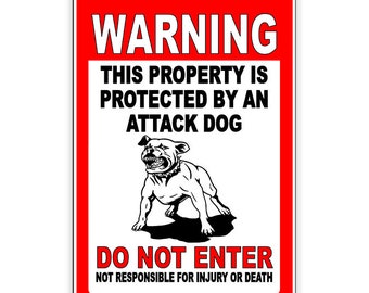 Beware of Dog Sign, Property Protected, Warning Decal