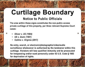 No Trespassing Sign - Curtilage Boundary, Private Property Notice