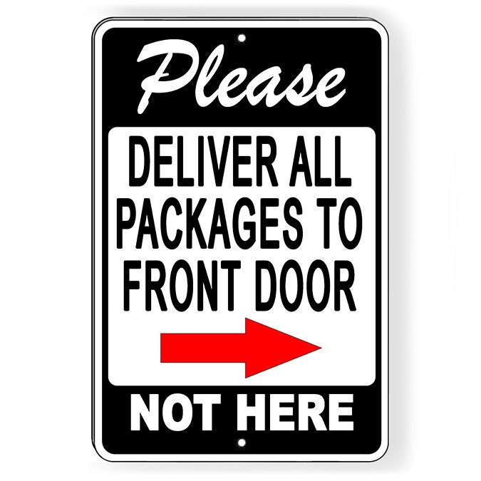 Delivery Sign Right Arrow Vintage Package Deliveries Signs Drop Off Deliver Parcel Here Business Packages Plaque 5x17 Metal 205170003031