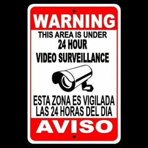 Cctv warning security audio video surveillance camera Sign / Decal  english/spanish ss004 / Magnetic Sign