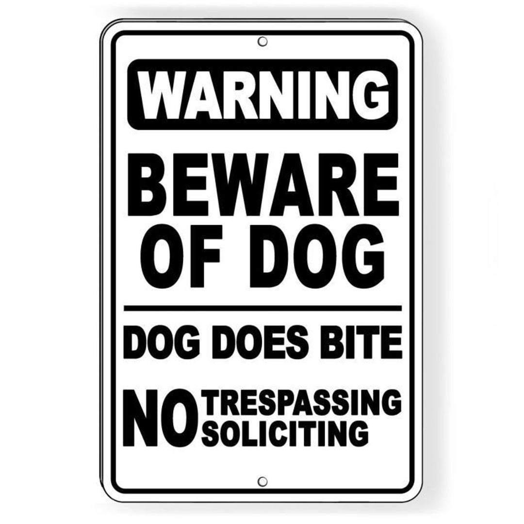 Beware of Dog No Trespassing Aluminum 8 X 12 Metal Novelty Sign Warning ...