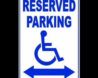 Reserved Handicap Parking Double Arrow Metal Sign/ Magnetic Sign / Decal  Disabled Area Access Warning SH004