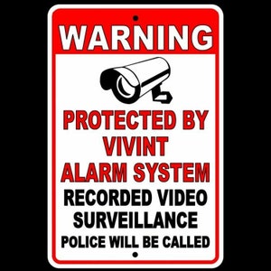 Protected by vivant alarm video surveillance police wil be called Sign / Decal  s39 / Magnetic Sign