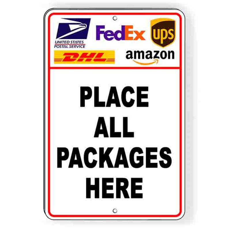 Place All Packages Here Sign METAL usps fedex delivery Etsy