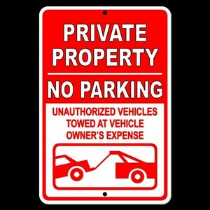 Private property no parking violators towed at owners expense Sign / Decal  spp007 / Magnetic Sign